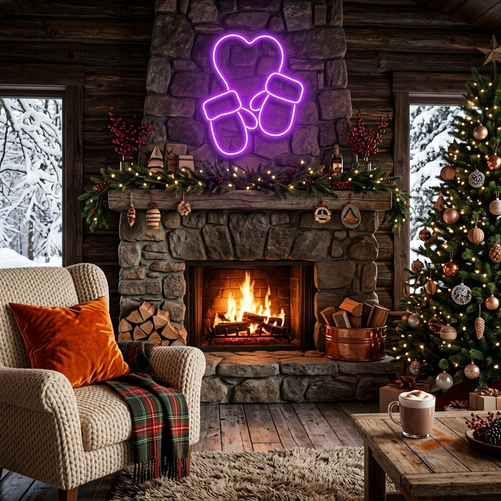 Christmas Gloves Neon Sign