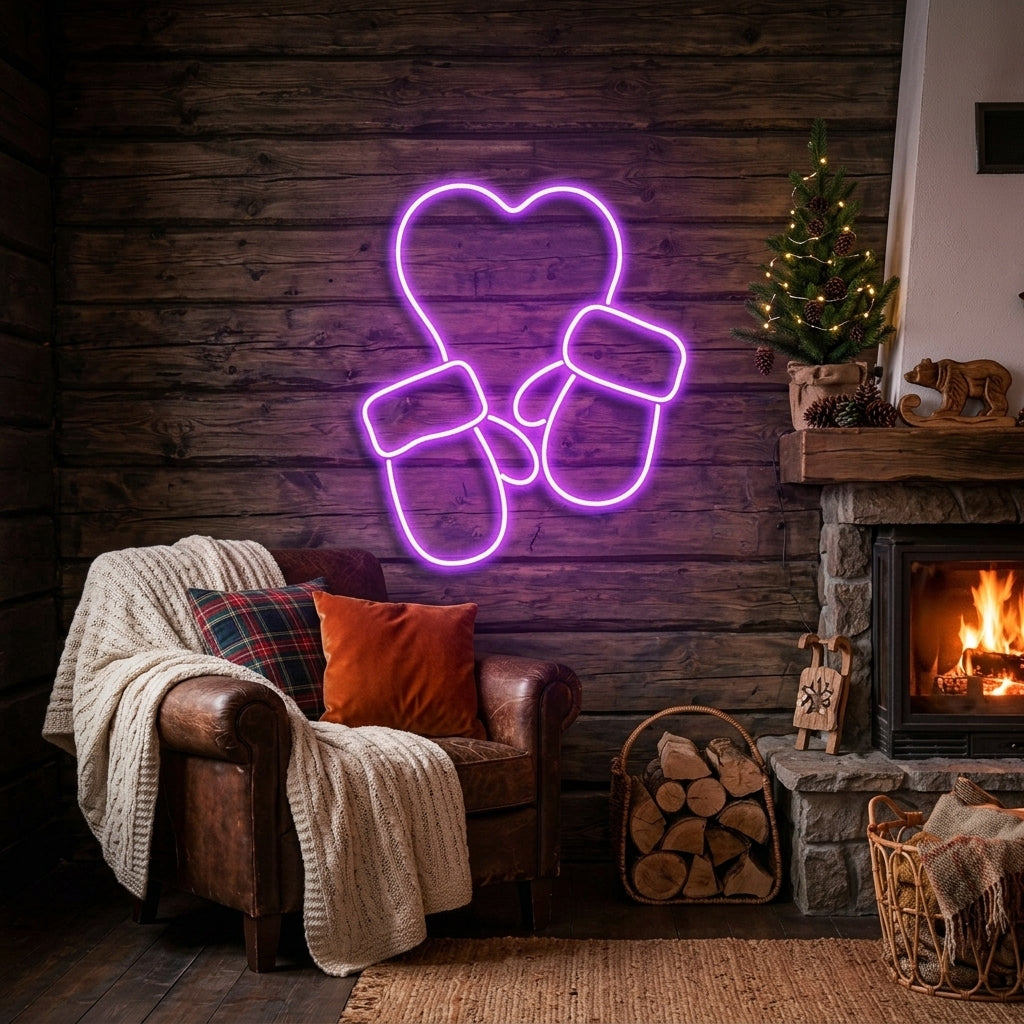 Christmas Gloves Neon Sign