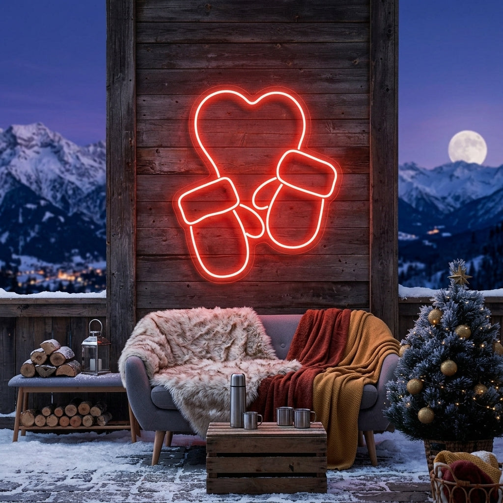 Christmas Gloves Neon Sign