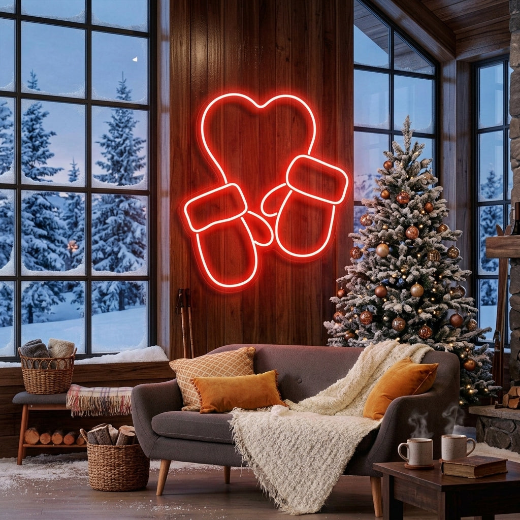 Christmas Gloves Neon Sign