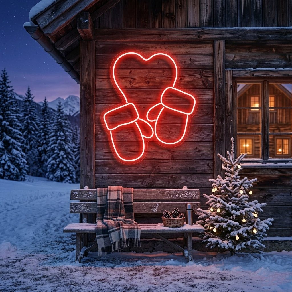 Christmas Gloves Neon Sign