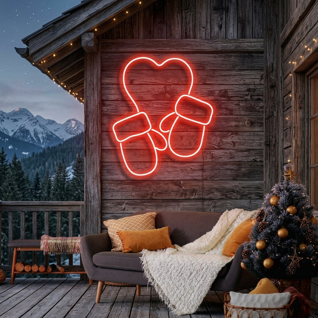 Christmas Gloves Neon Sign
