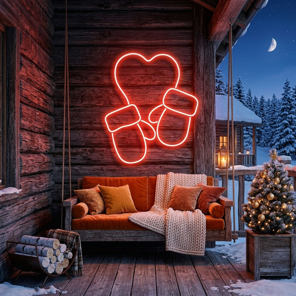 Christmas Gloves Neon Sign