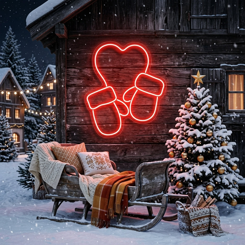 Christmas Gloves Neon Sign