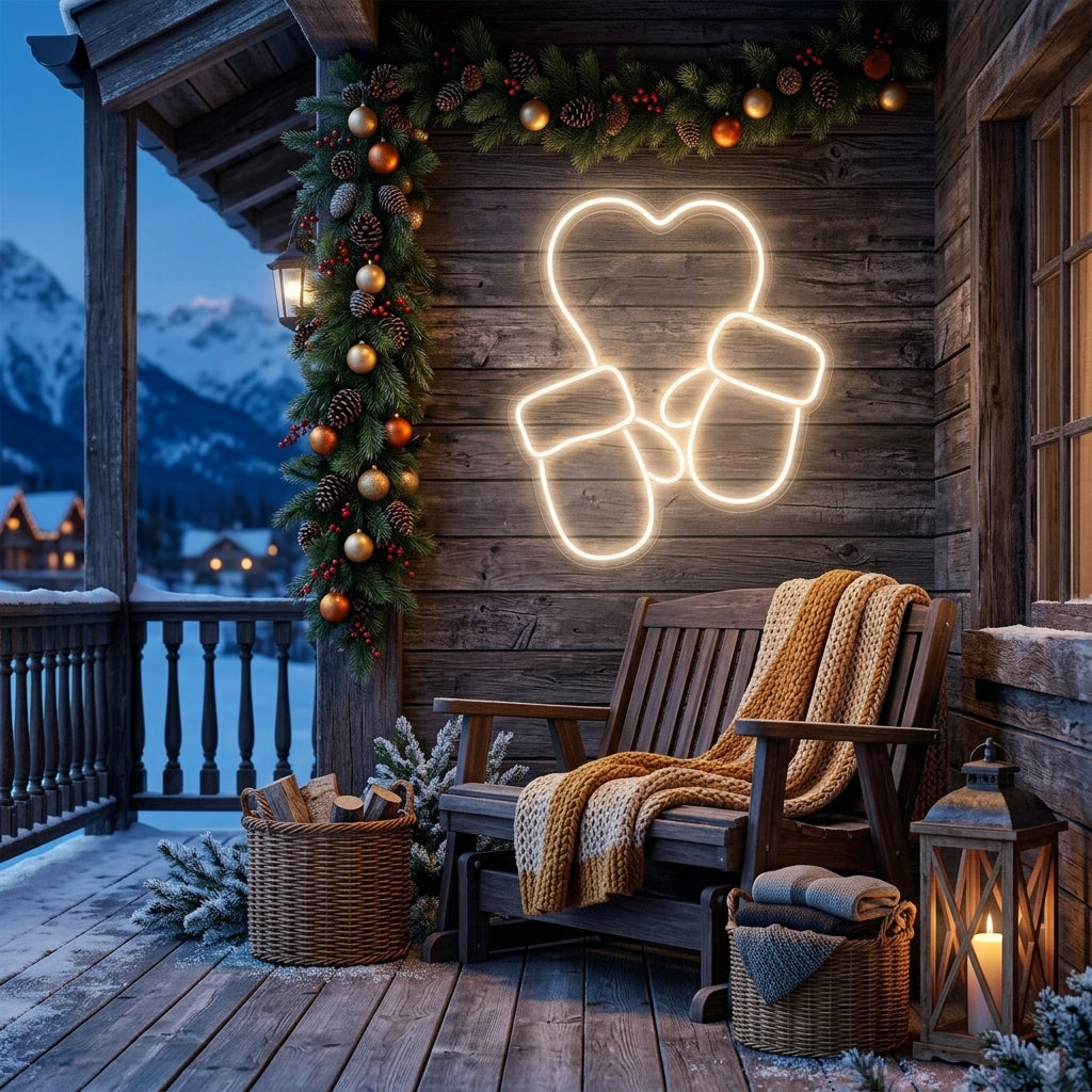 Christmas Gloves Neon Sign