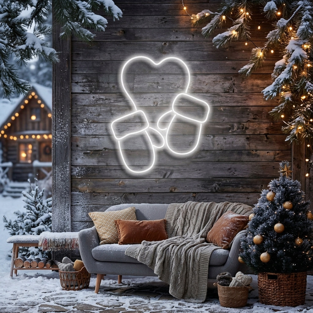 Christmas Gloves Neon Sign
