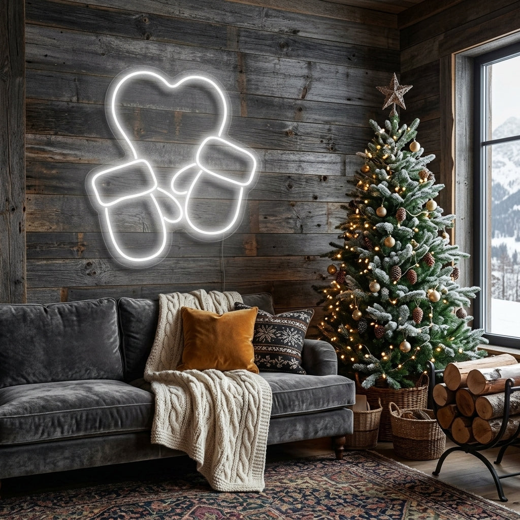 Christmas Gloves Neon Sign