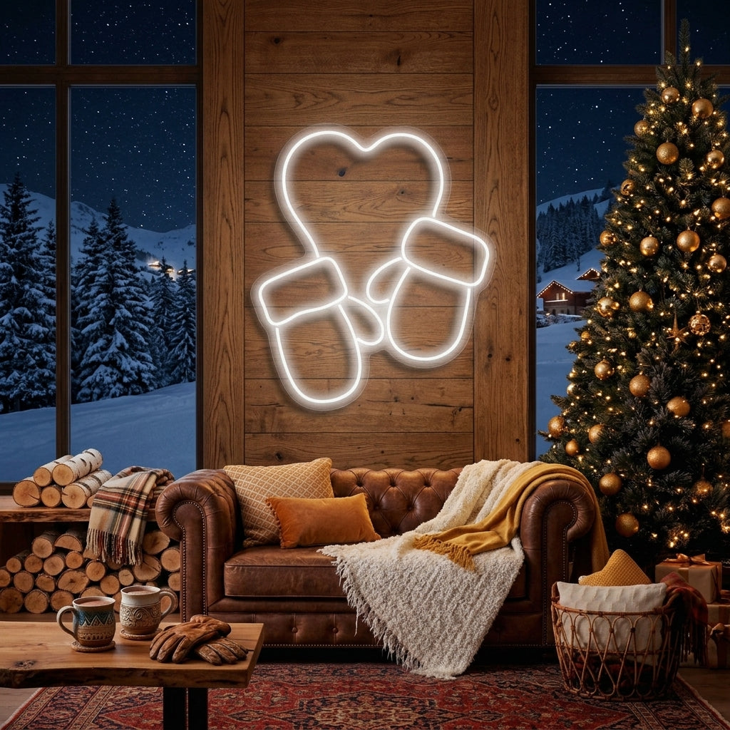 Christmas Gloves Neon Sign