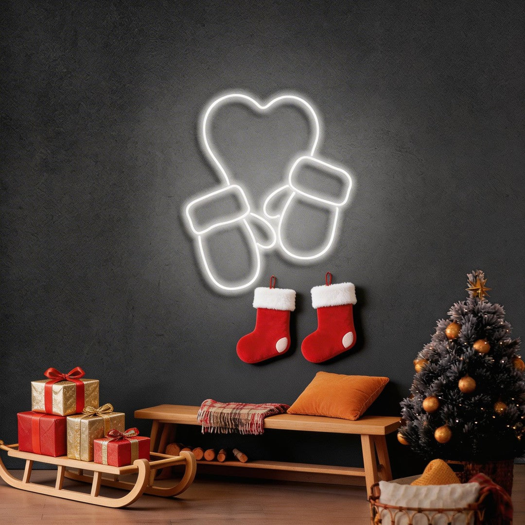 Christmas Gloves Neon Sign