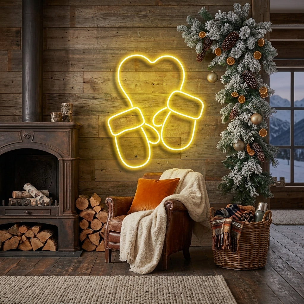 Christmas Gloves Neon Sign