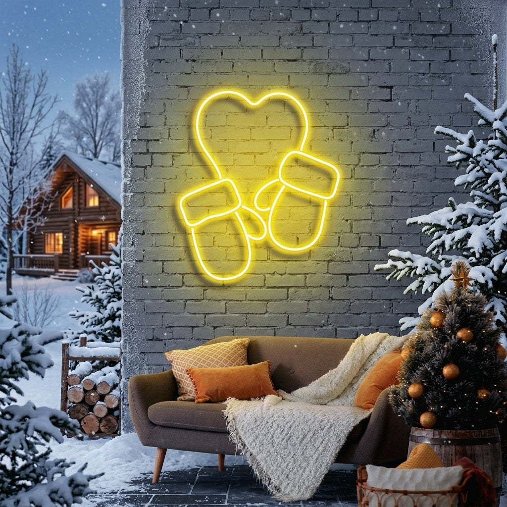 Christmas Gloves Neon Sign