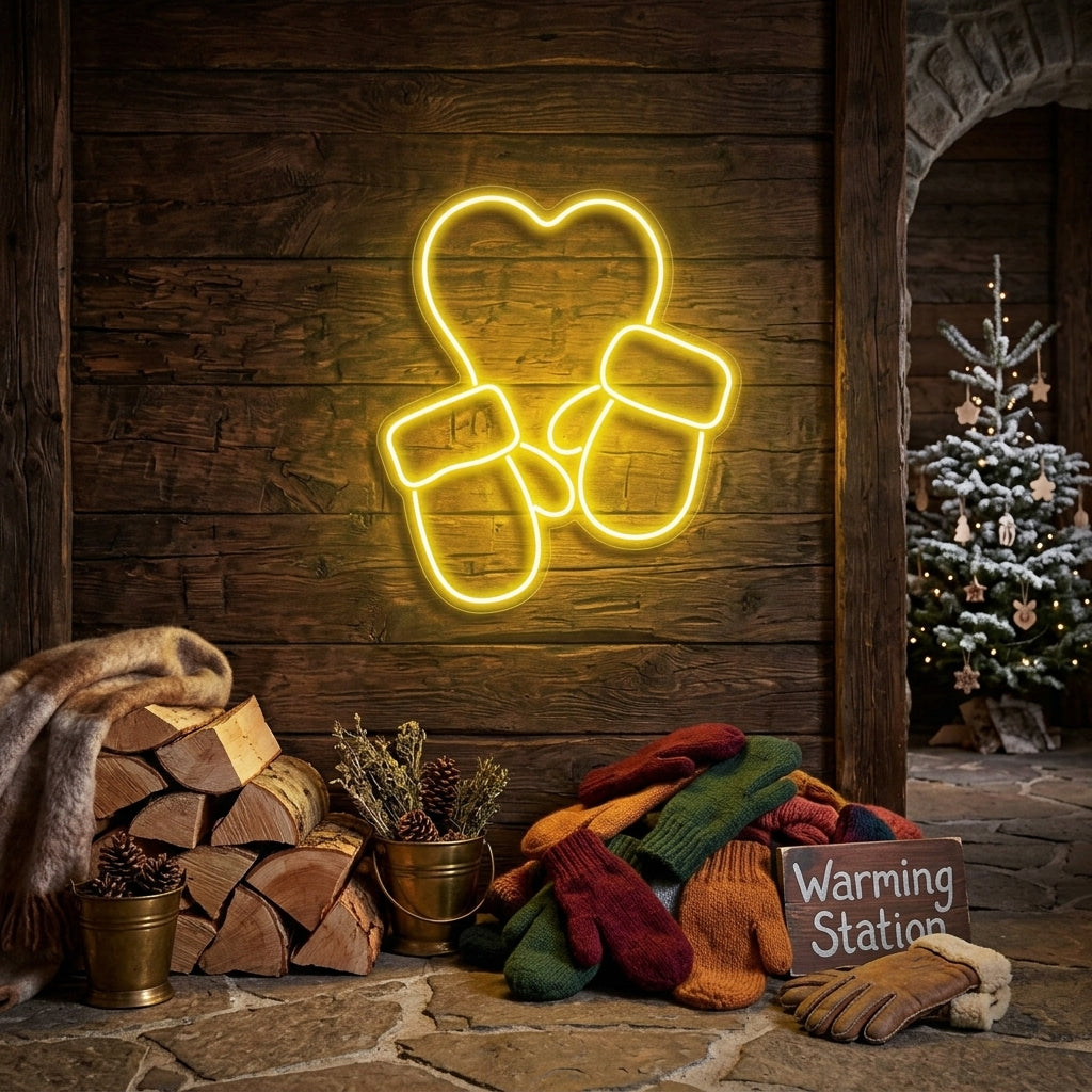 Christmas Gloves Neon Sign