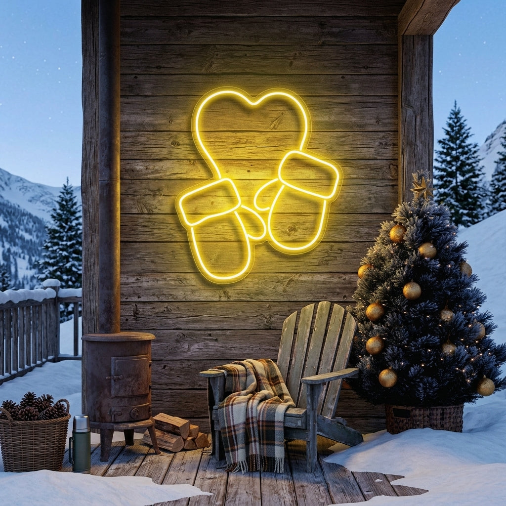 Christmas Gloves Neon Sign