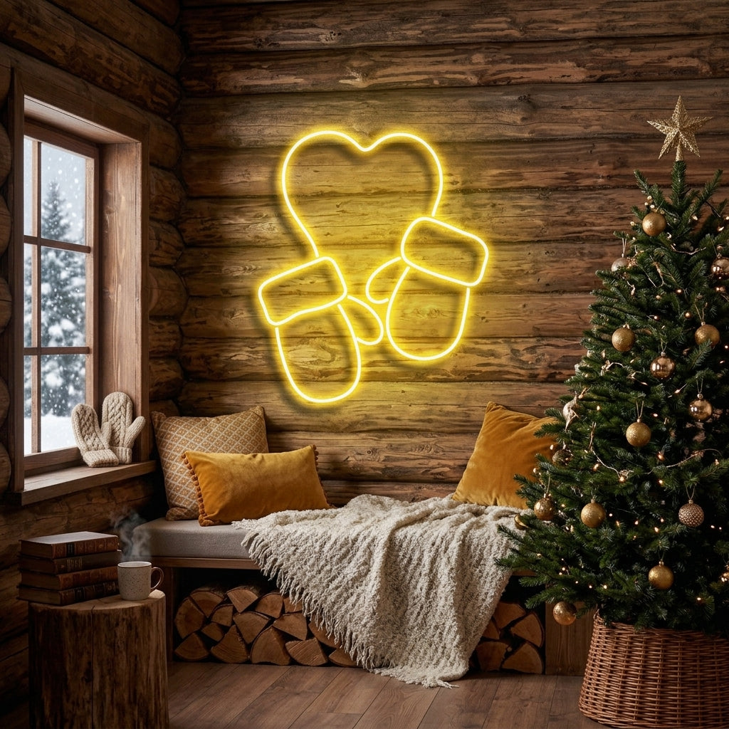 Christmas Gloves Neon Sign