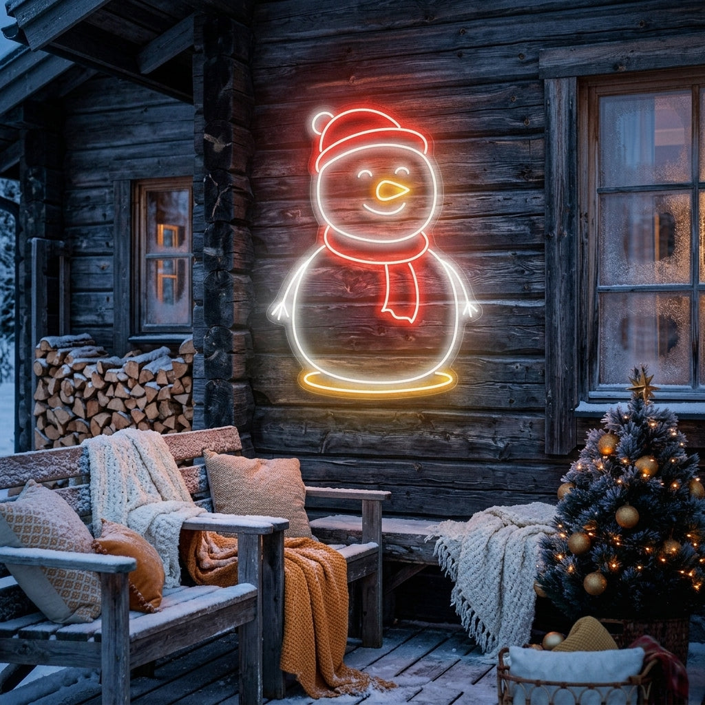 Christmas Snowman Neon Sign