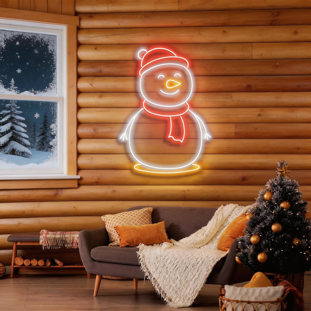Christmas Snowman Neon Sign