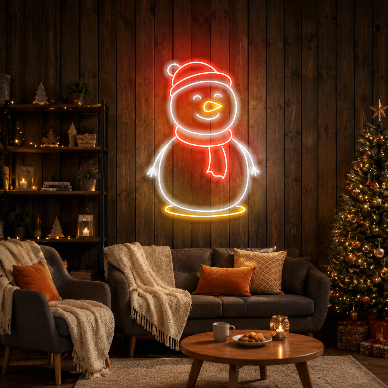 Christmas Snowman Neon Sign