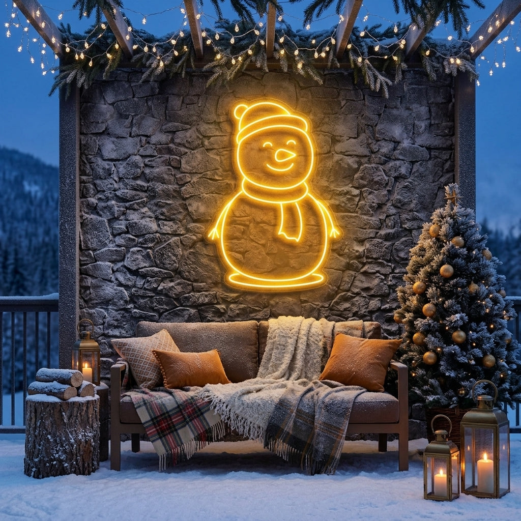 Christmas Snowman Neon Sign