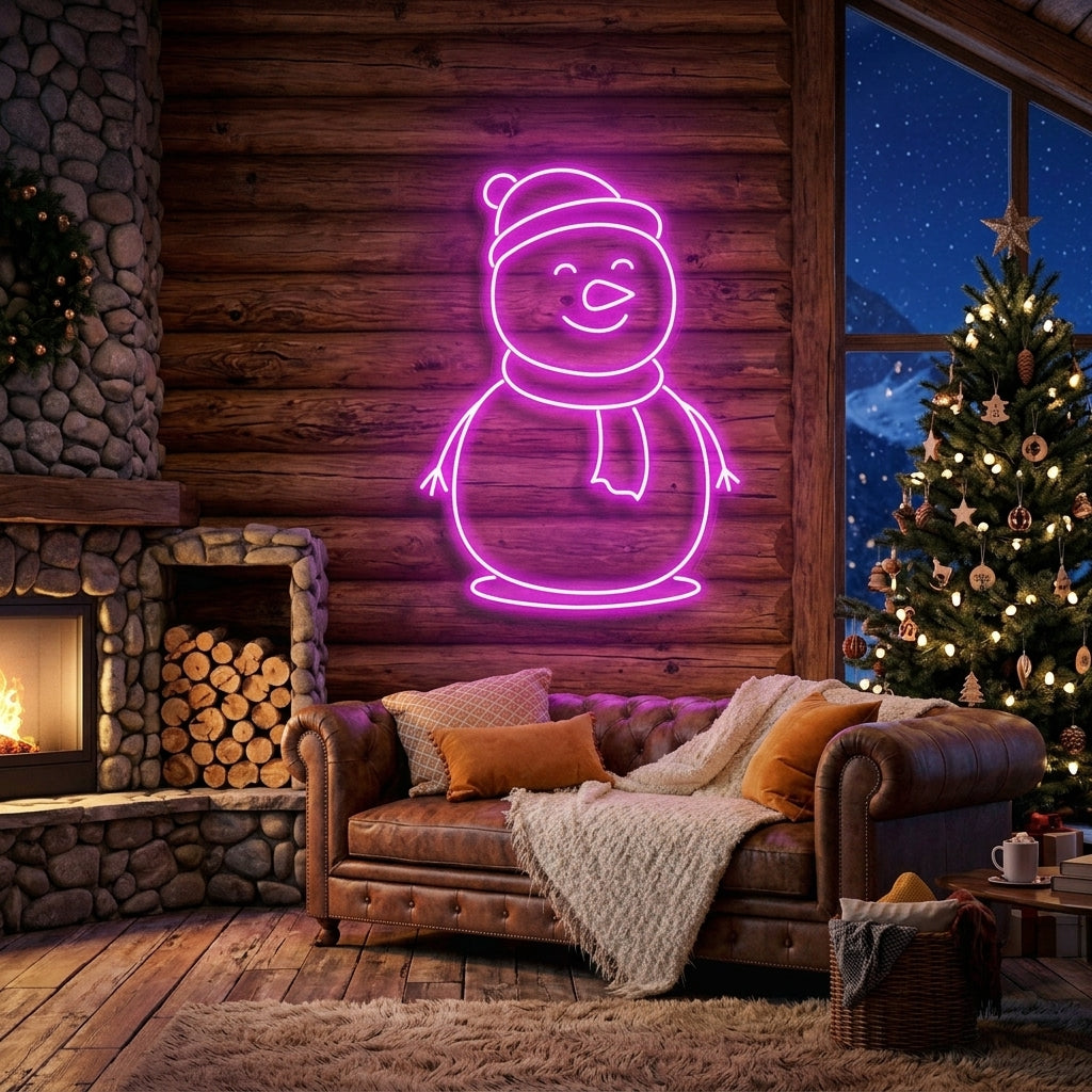 Christmas Snowman Neon Sign