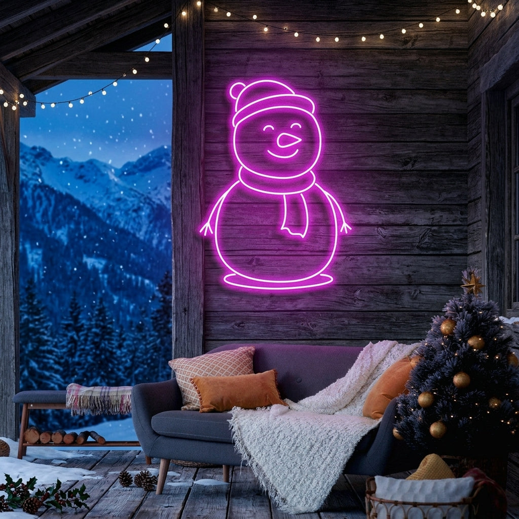 Christmas Snowman Neon Sign