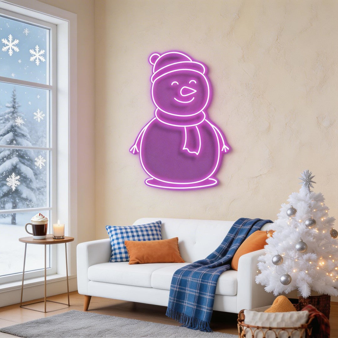 Christmas Snowman Neon Sign