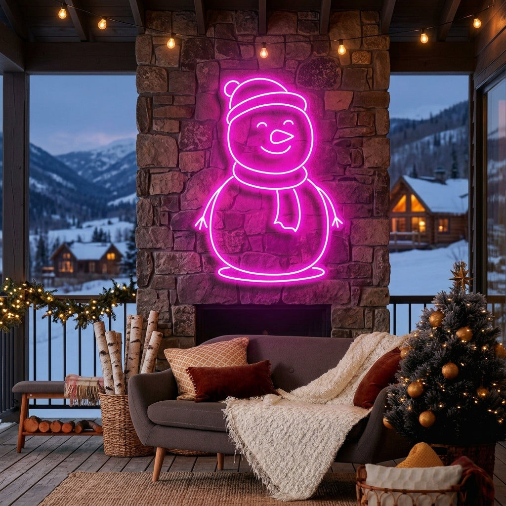 Christmas Snowman Neon Sign