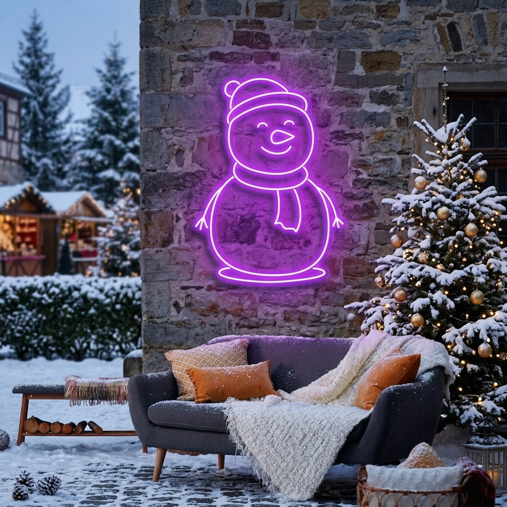 Christmas Snowman Neon Sign