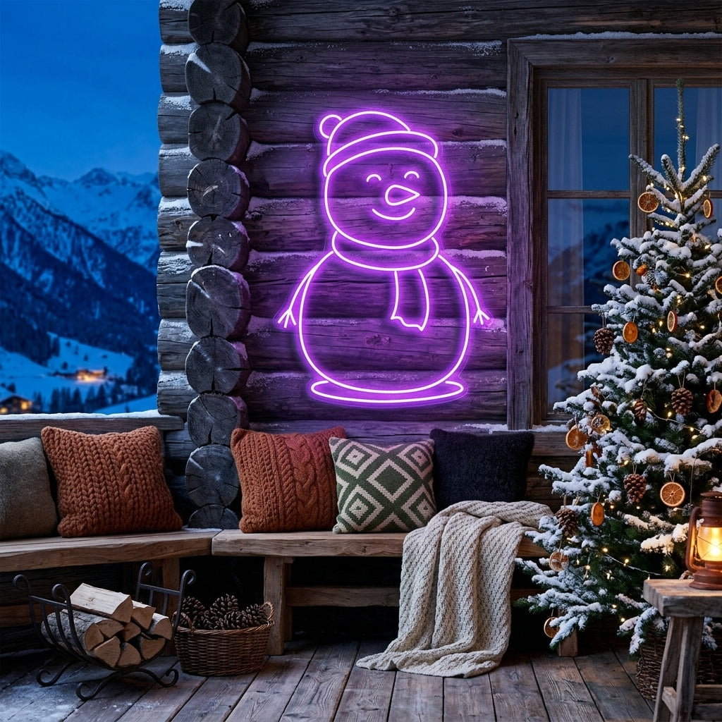 Christmas Snowman Neon Sign