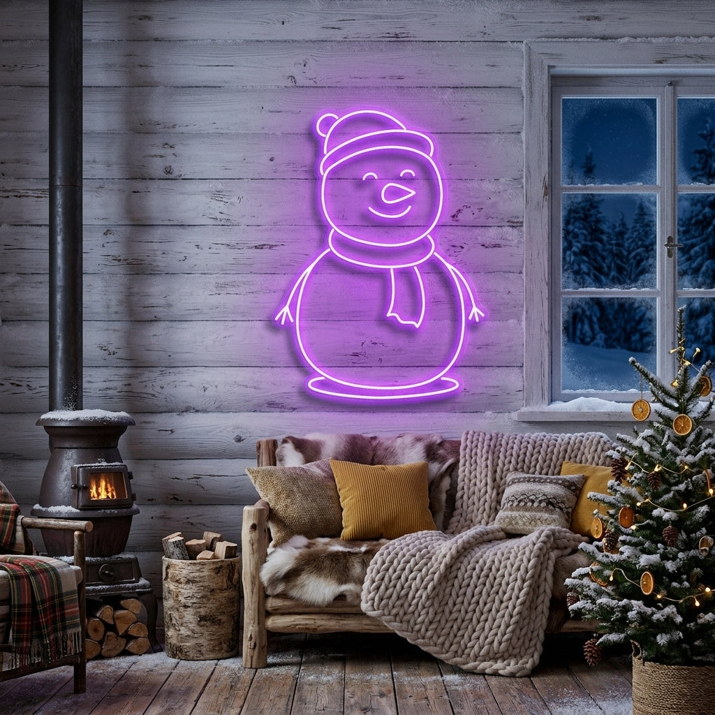 Christmas Snowman Neon Sign