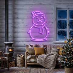 Christmas Snowman Neon Sign