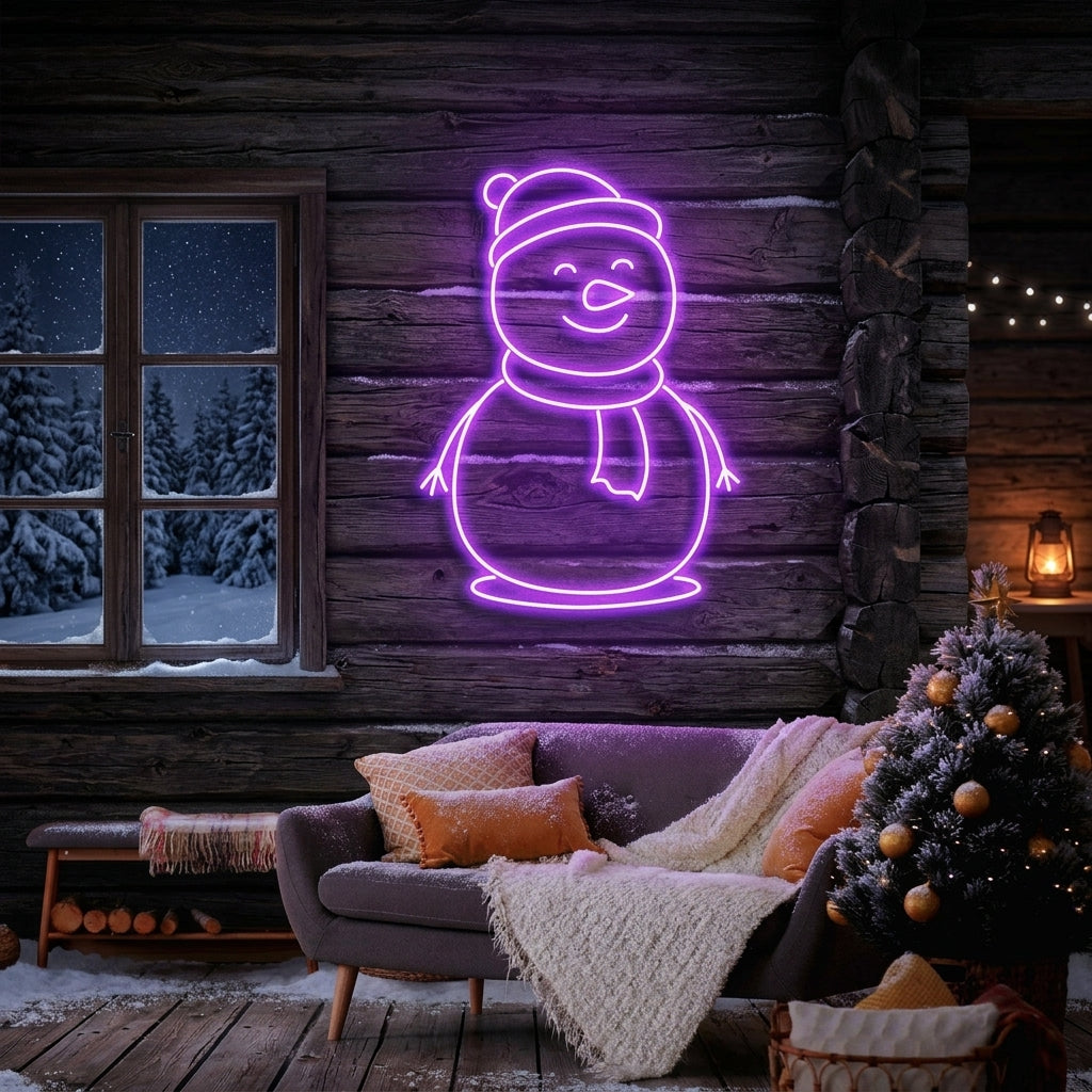 Christmas Snowman Neon Sign