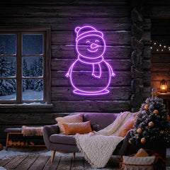 Christmas Snowman Neon Sign