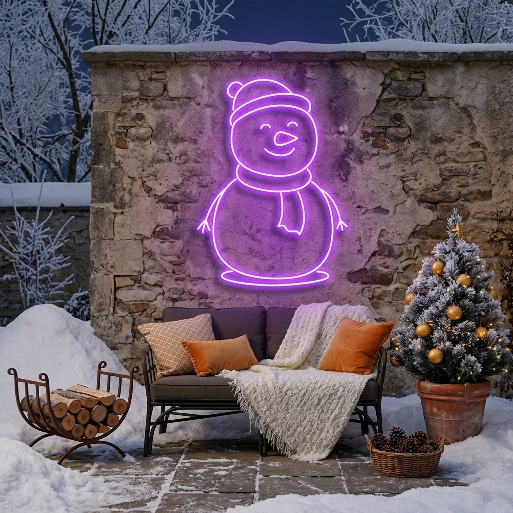 Christmas Snowman Neon Sign