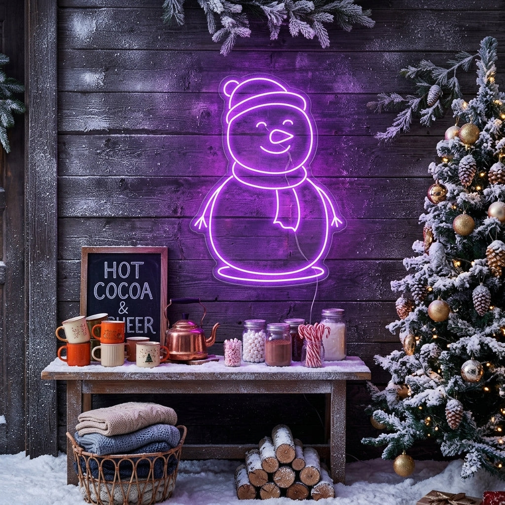 Christmas Snowman Neon Sign