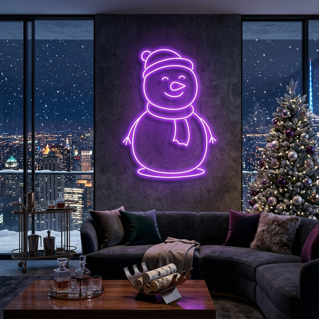 Christmas Snowman Neon Sign