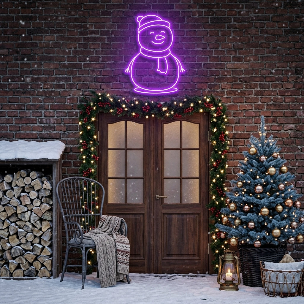 Christmas Snowman Neon Sign