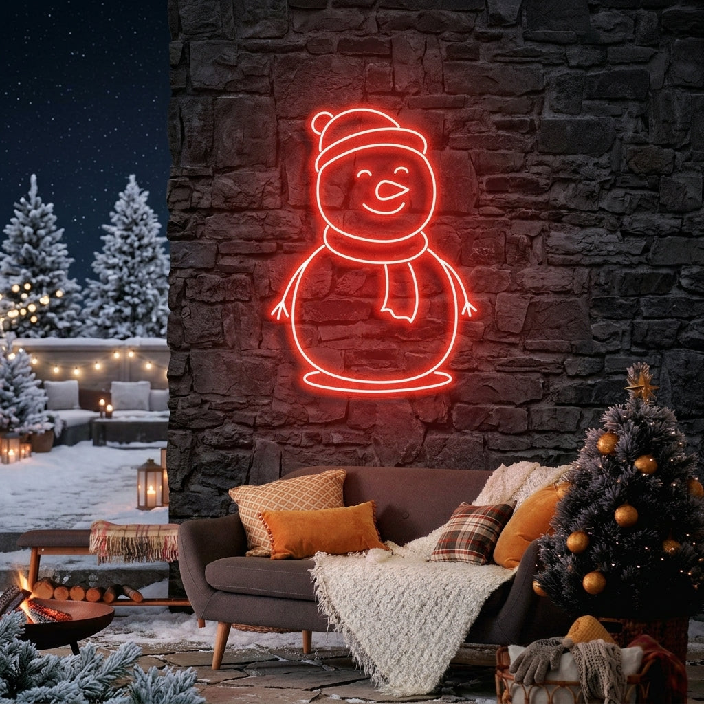 Christmas Snowman Neon Sign