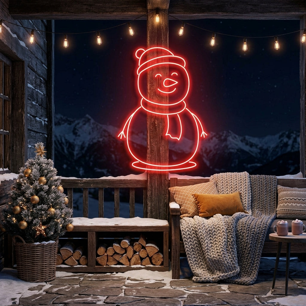 Christmas Snowman Neon Sign