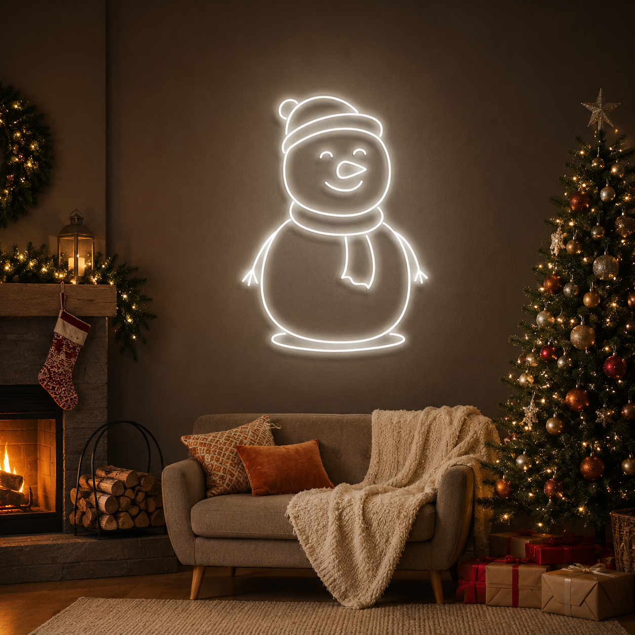 Christmas Snowman Neon Sign
