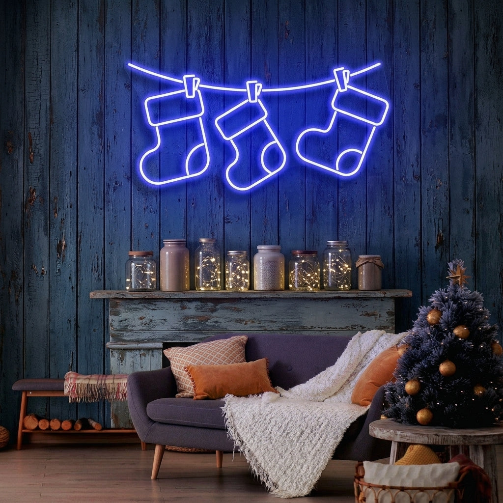 Christmas Socks Neon Sign