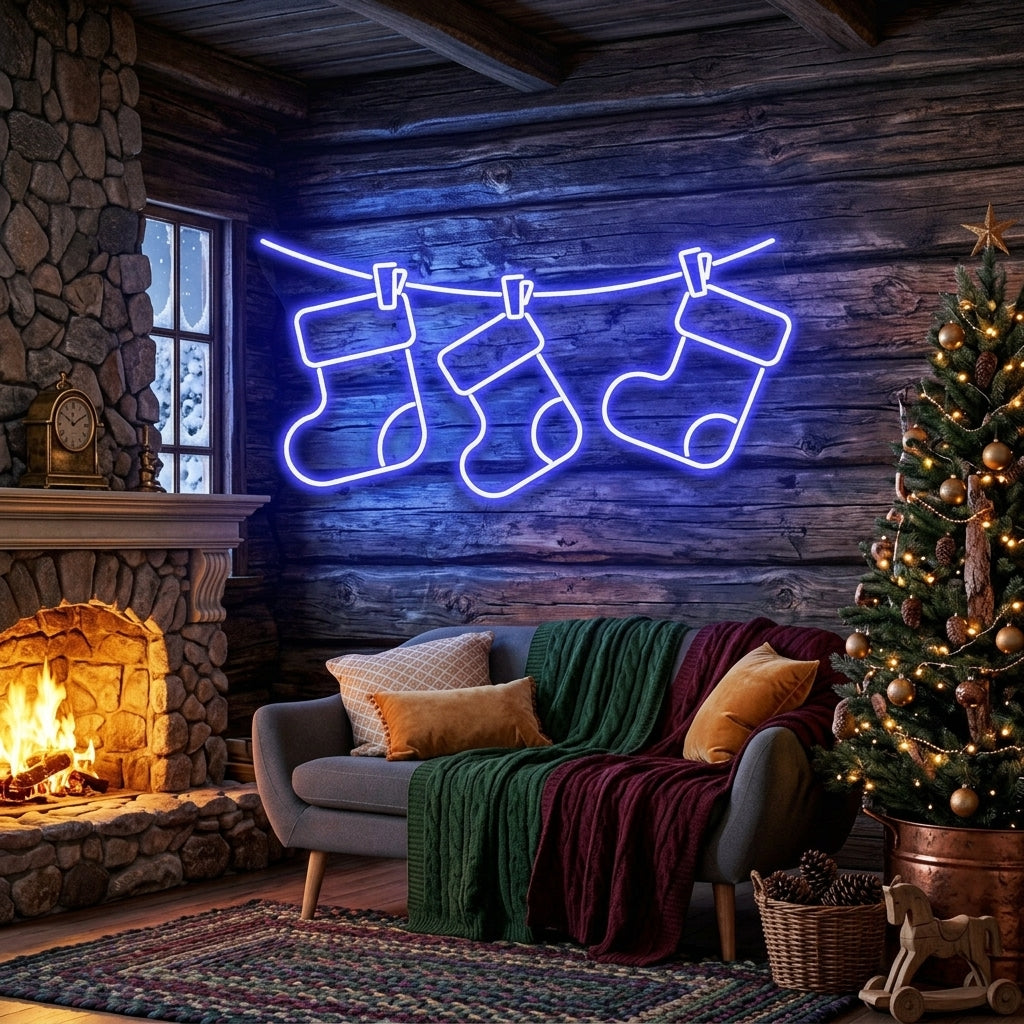 Christmas Socks Neon Sign