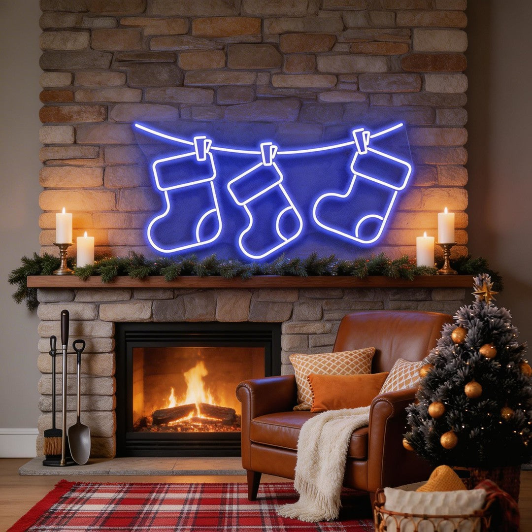 Christmas Socks Neon Sign