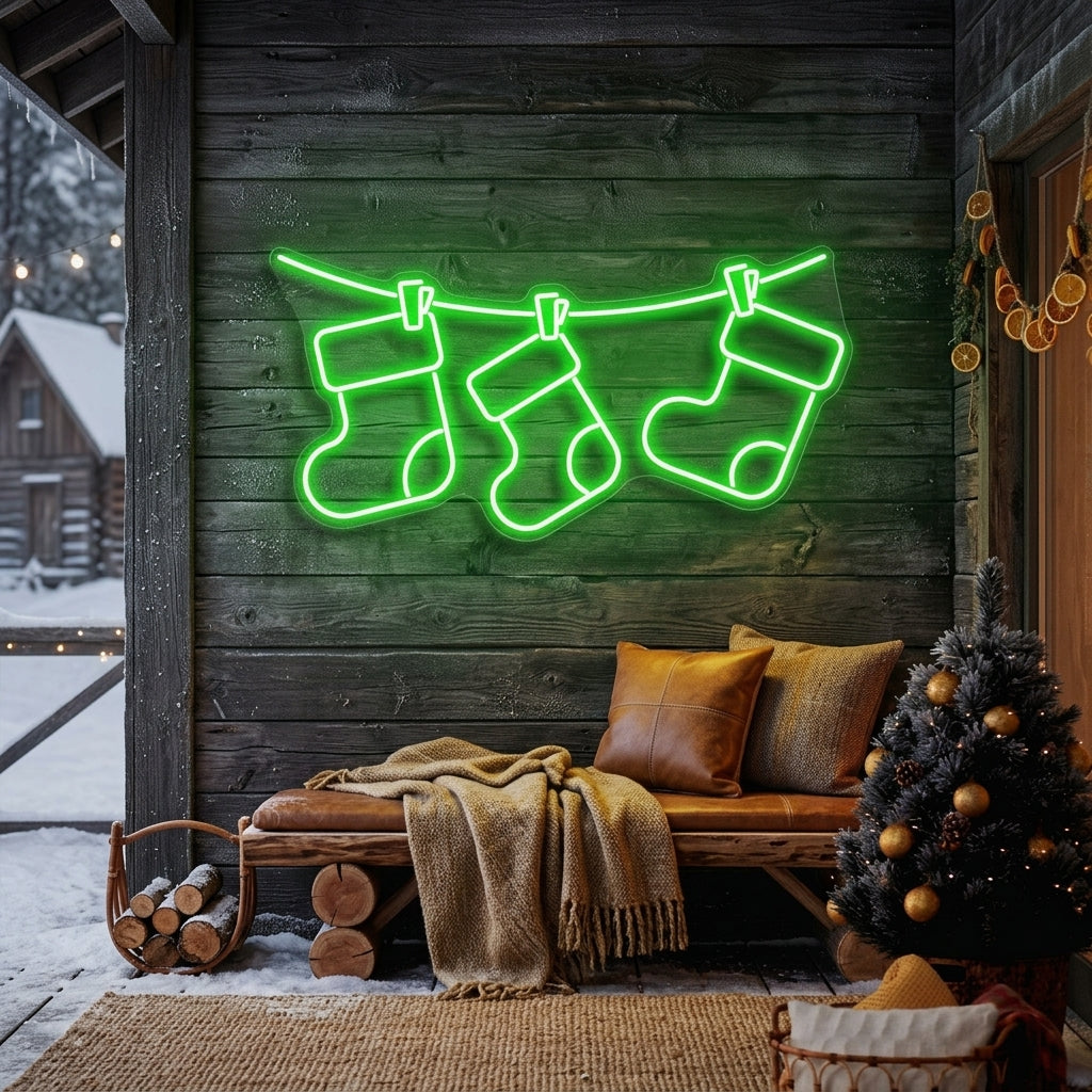 Christmas Socks Neon Sign