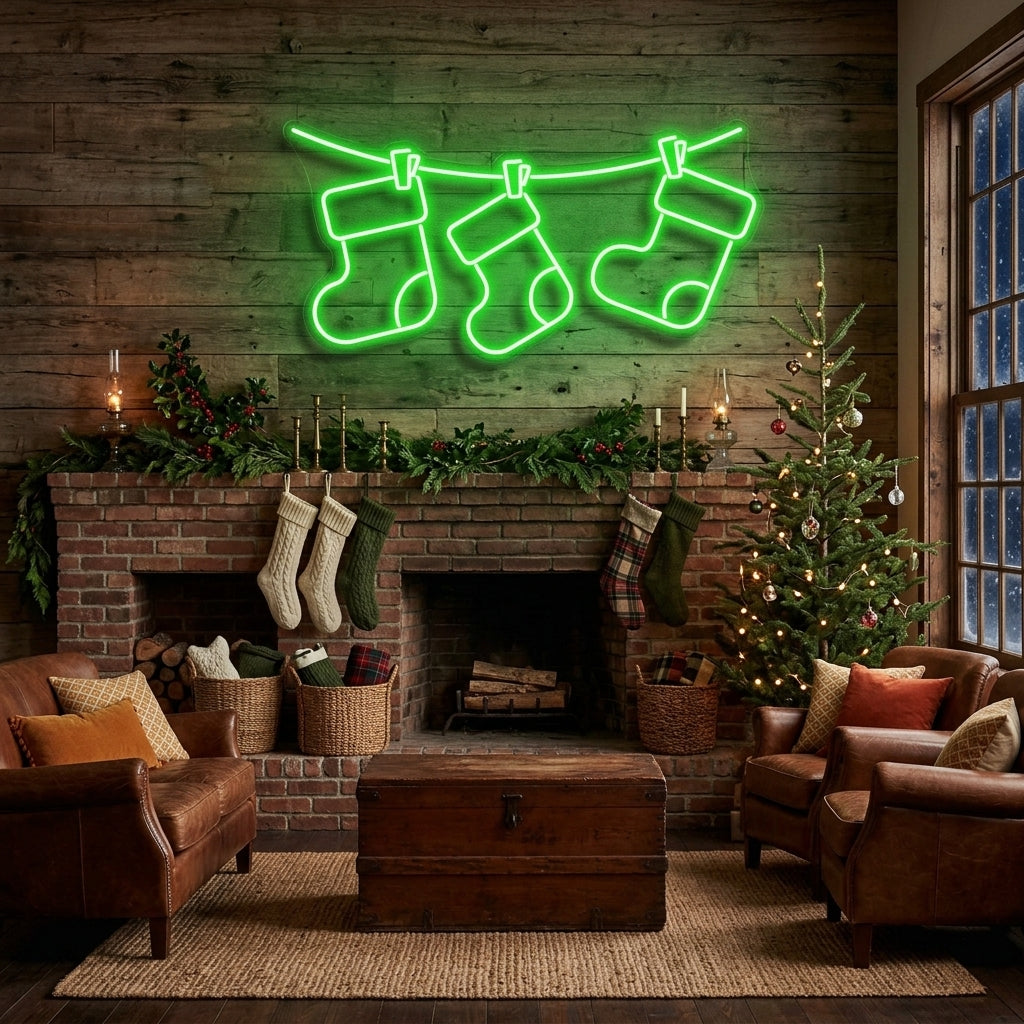 Christmas Socks Neon Sign