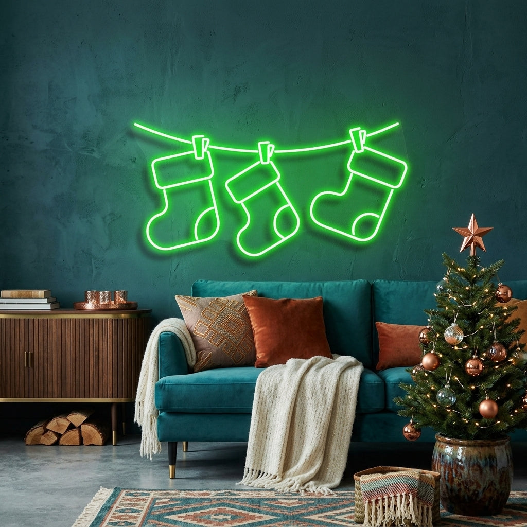 Christmas Socks Neon Sign