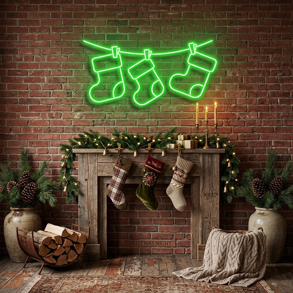 Christmas Socks Neon Sign