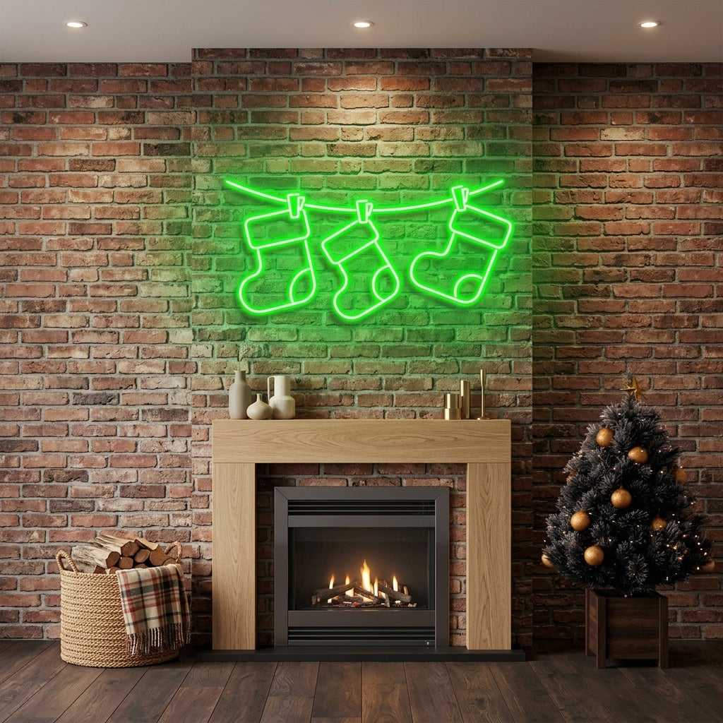 Christmas Socks Neon Sign