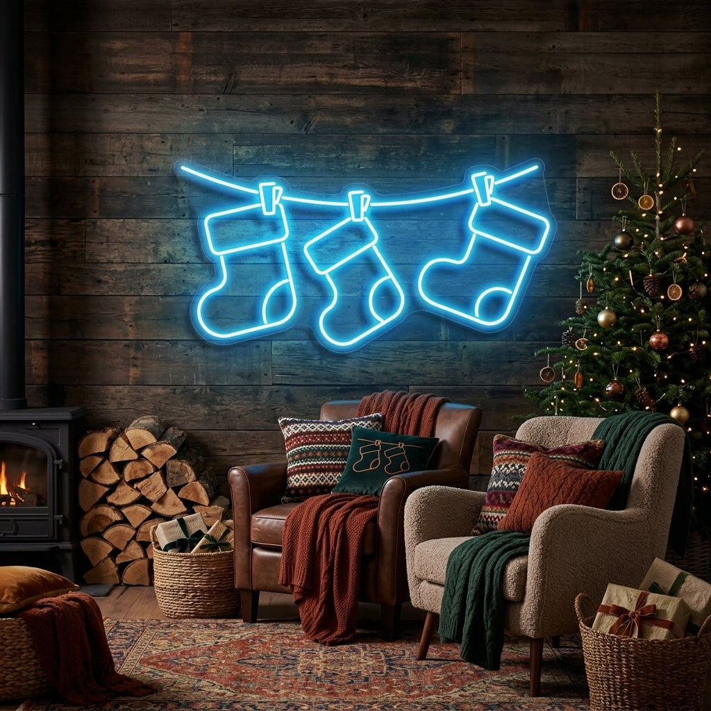 Christmas Socks Neon Sign