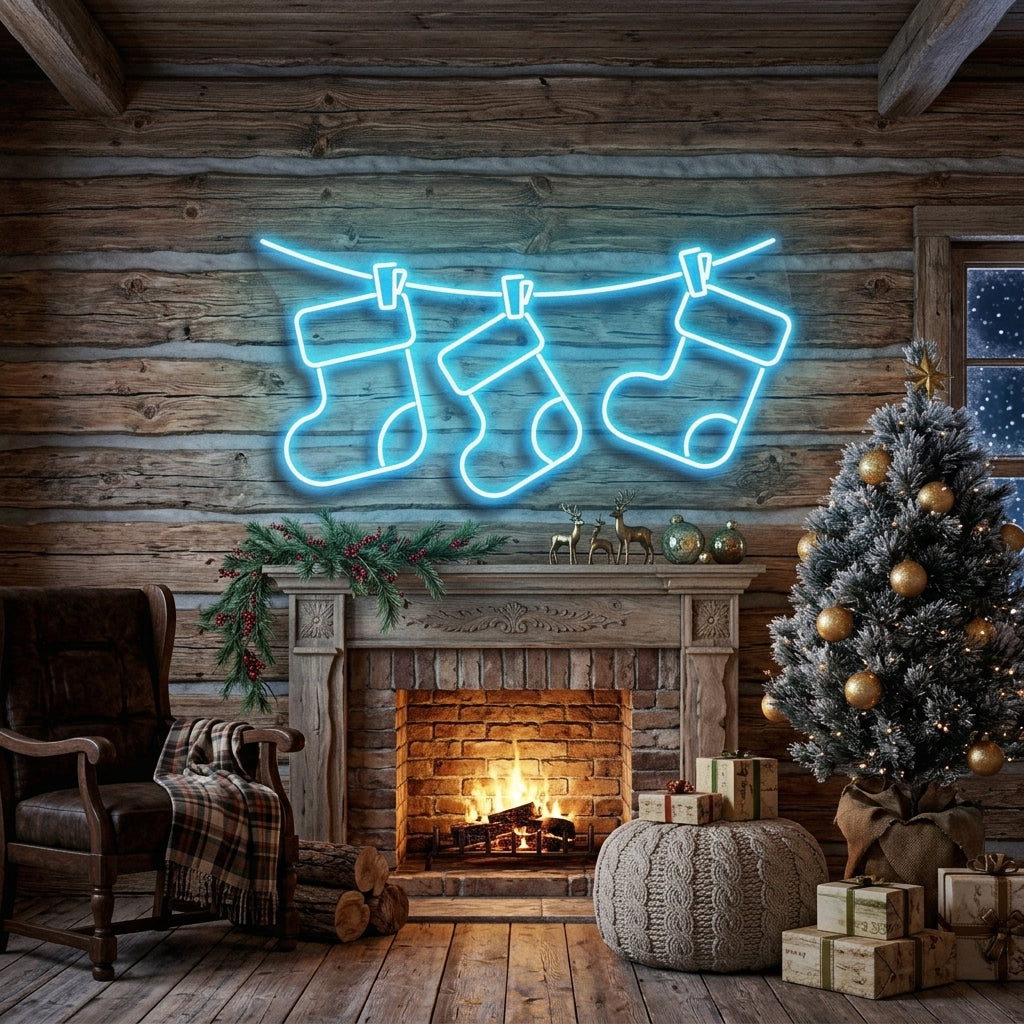 Christmas Socks Neon Sign