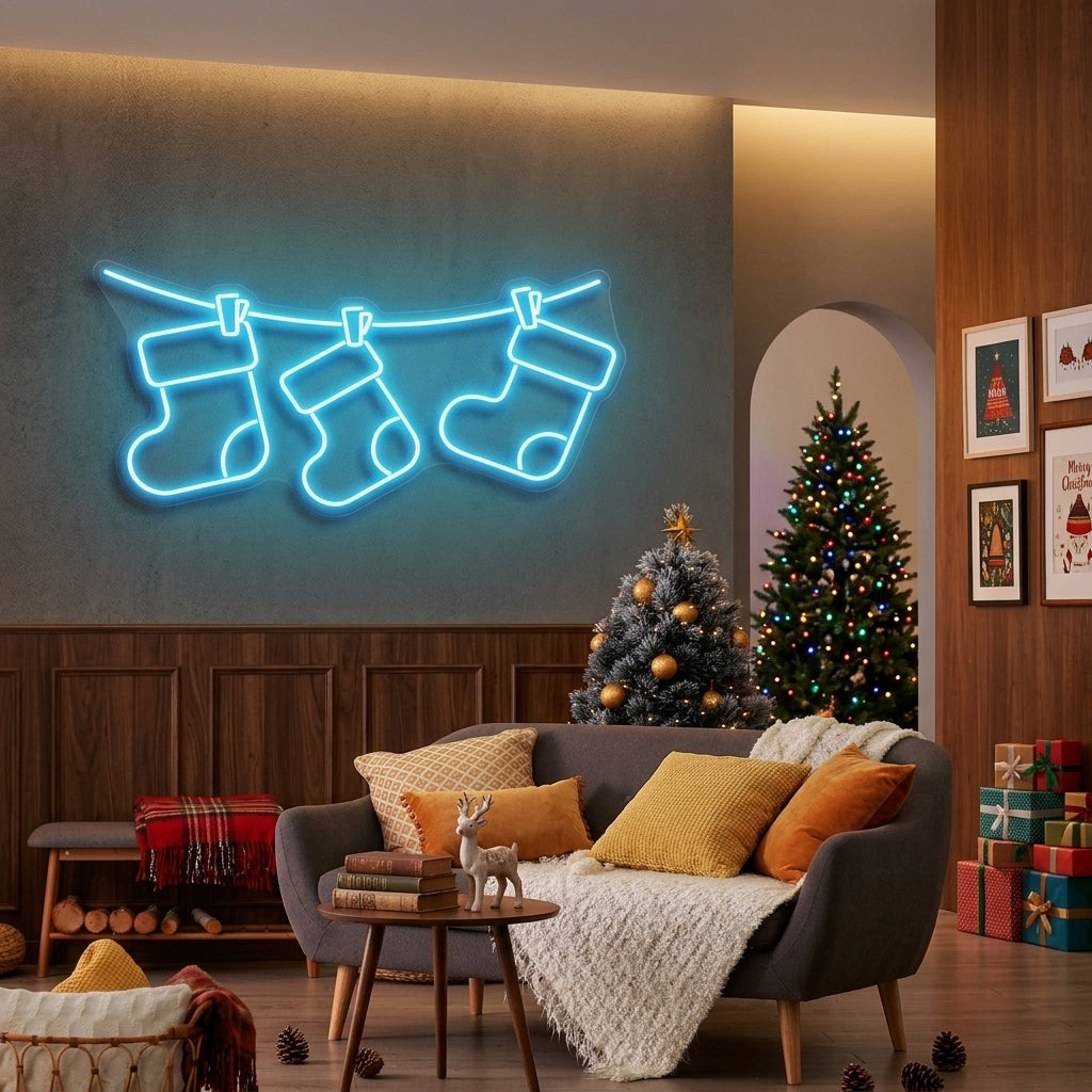Christmas Socks Neon Sign